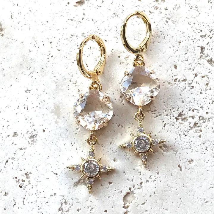 Crystal star earrings - E23010