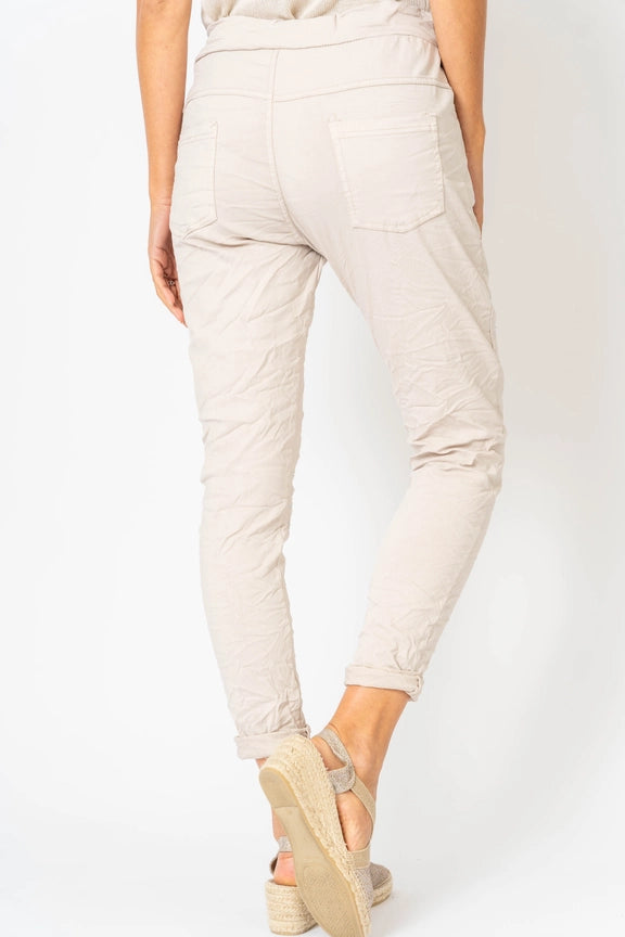Look Mode beige jegging pants