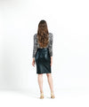 Clara Sunwoo #22SKL black liquid leather skirt