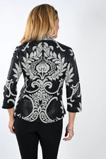 Frank Lyman #233160 black/off white knit jacket