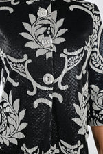 Frank Lyman #233160 black/off white knit jacket