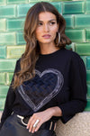 Frank Lyman #233828U black knit top