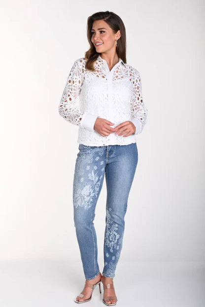 Frank Lyman #241318U White woven blouse