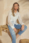 Frank Lyman #241318U White woven blouse