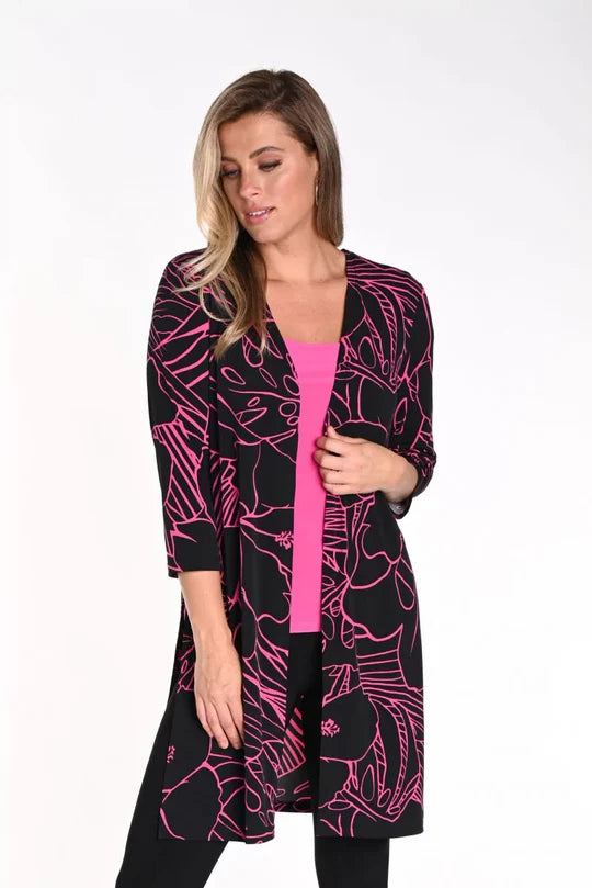 Frank Lyman #241486 black fuchsia cardigan