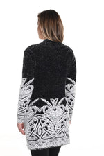 Frank Lyman #243512U black/off white knit cardigan