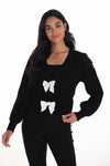 Frank Lyman #246224 black knit sweater