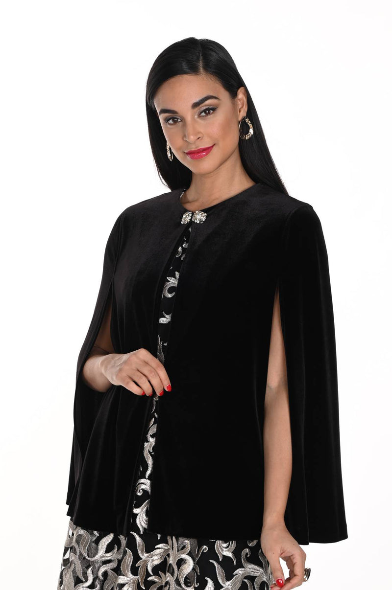 Frank Lyman #249286 black knit cape