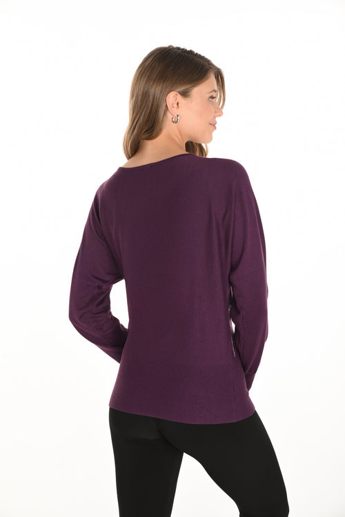 Frank Lyman #253772 plum sweater