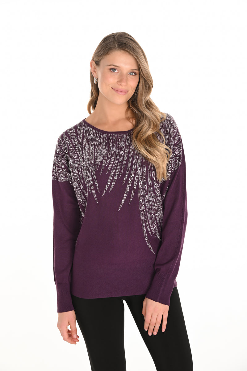 Frank Lyman #253772 plum sweater