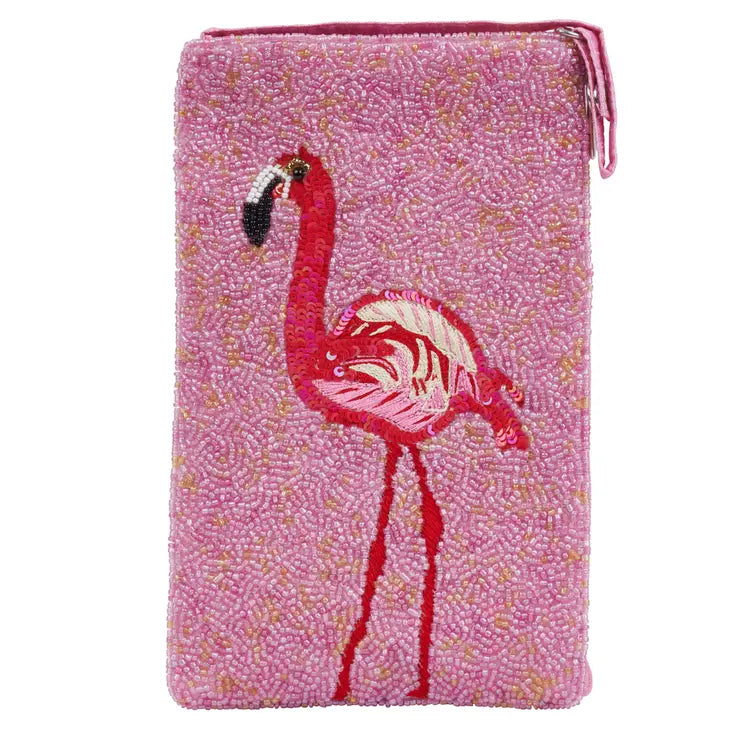 Beaded purse -  Flamingle