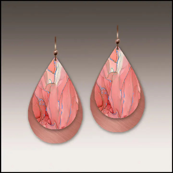 Coral shimmer earrings #38XD