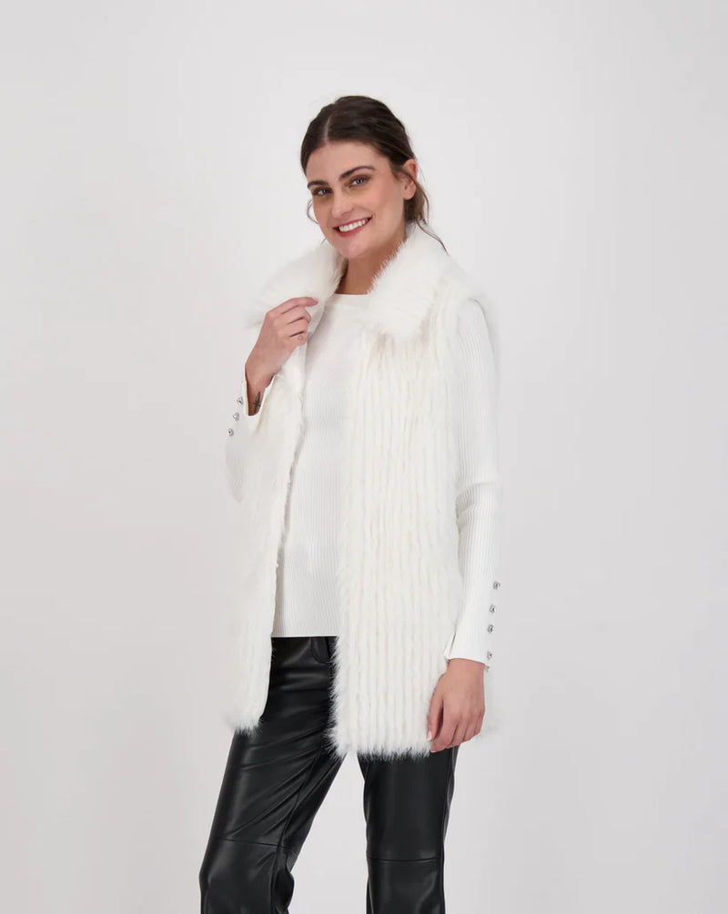 Collared Faux fur vest