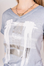 Look Mode plaid printed top -Blue