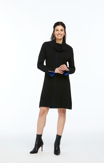 Orly #71306 Black & blue sweater dress