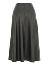 Dolcezza #74127 black faux leather long skirt