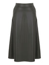 Dolcezza #74127 black faux leather long skirt