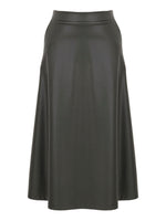 Dolcezza #74127 black faux leather long skirt