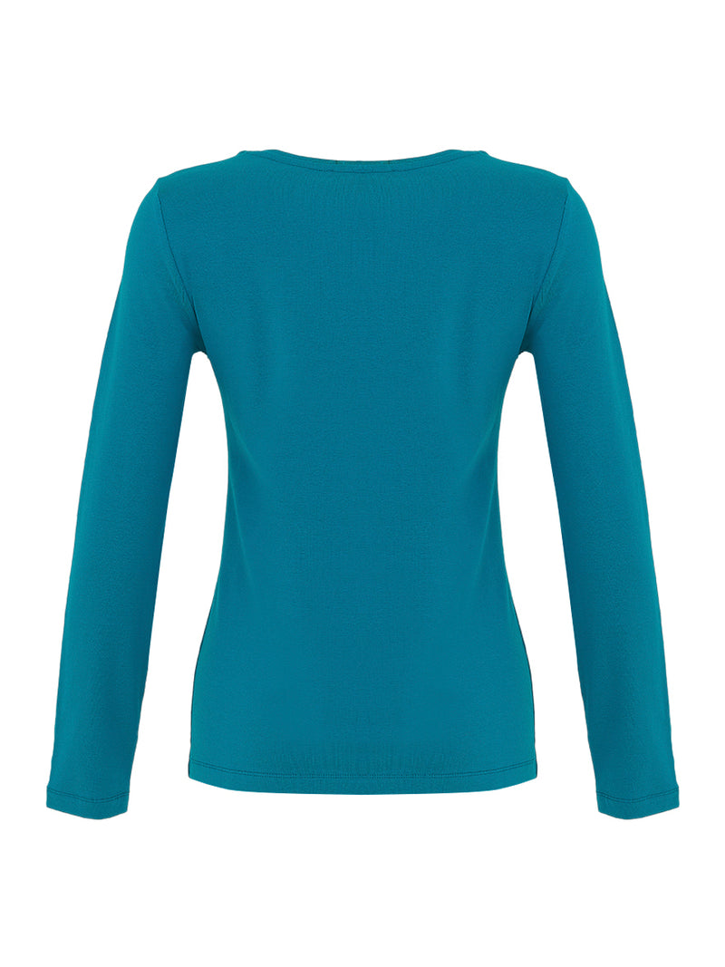 Dolcezza #74500 knit top- teal