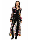 Floral embroidered duster