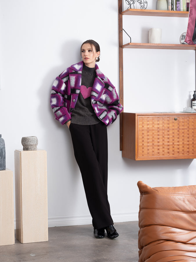 Alison Sheri purple coat