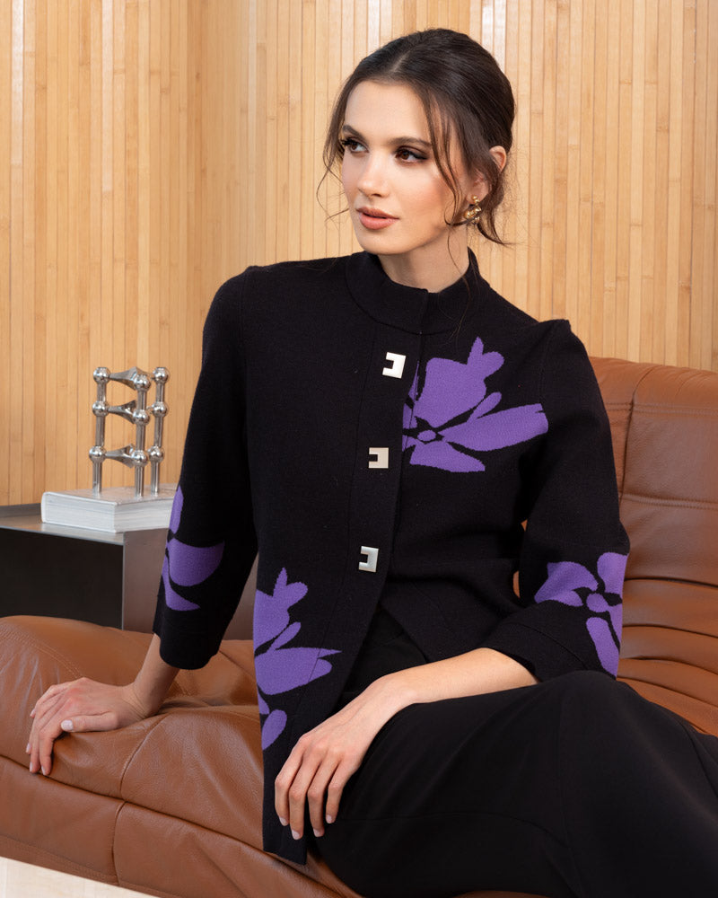 Alison Sheri black knit cardigan