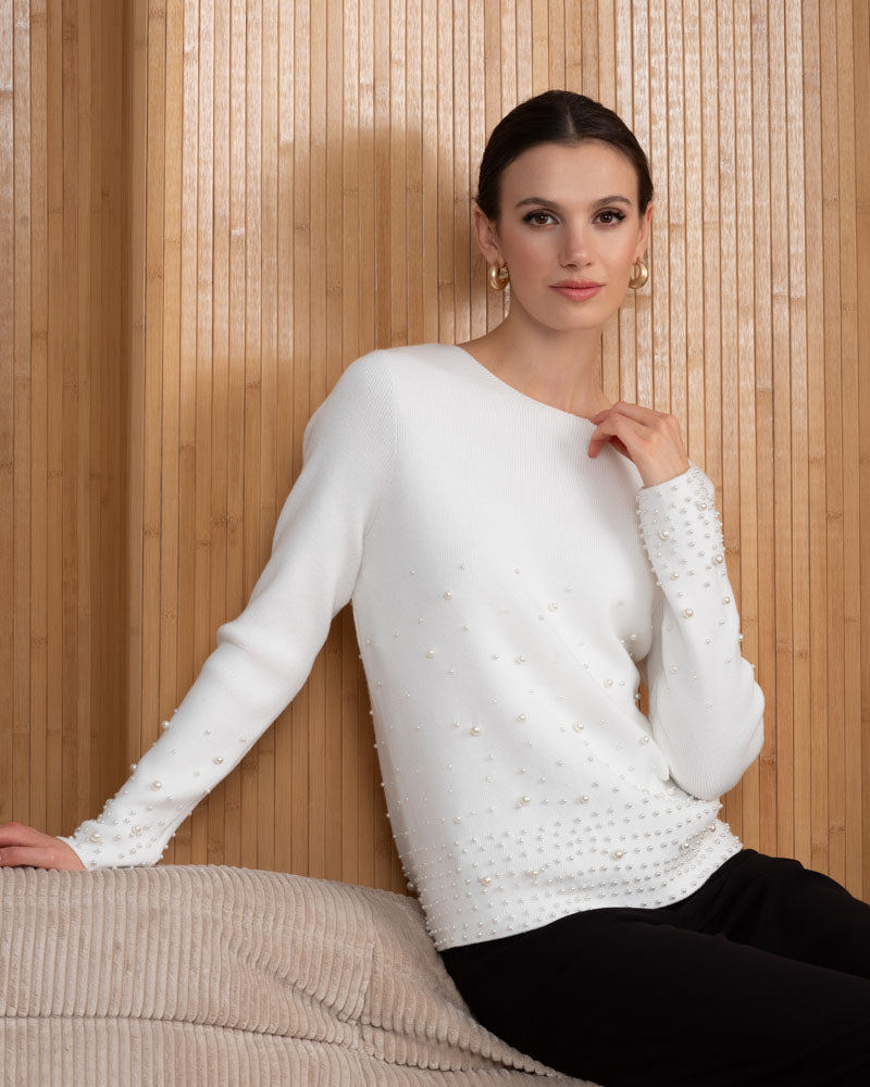 Alison Sheri a46368 off white sweater
