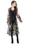 Long floral embroidered duster