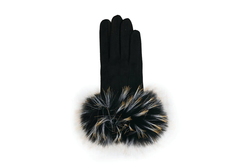 Gloves - Black with faux fur cuff