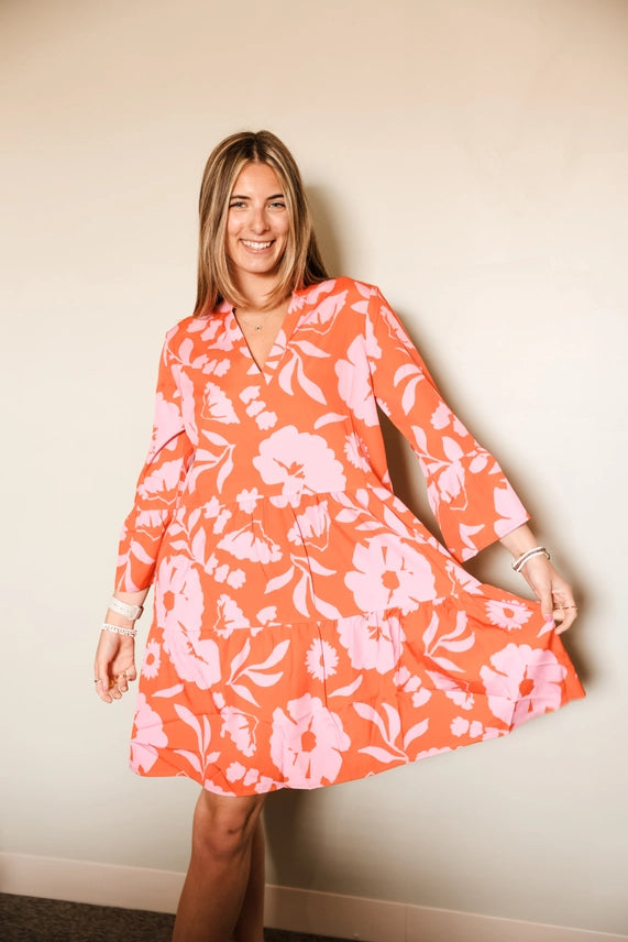 Coral & Pink dres