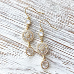 Gold Crystal  earrings - clear