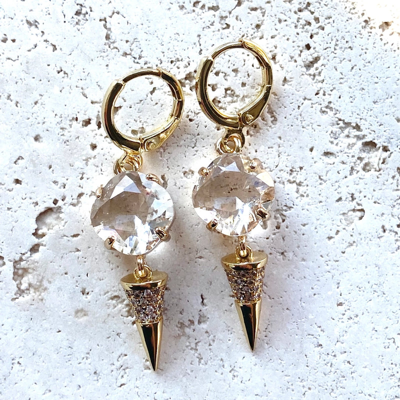 Crystal  spike earrings - E23008