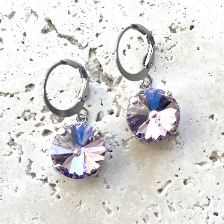 Drop earrings - E24000 light amethyst