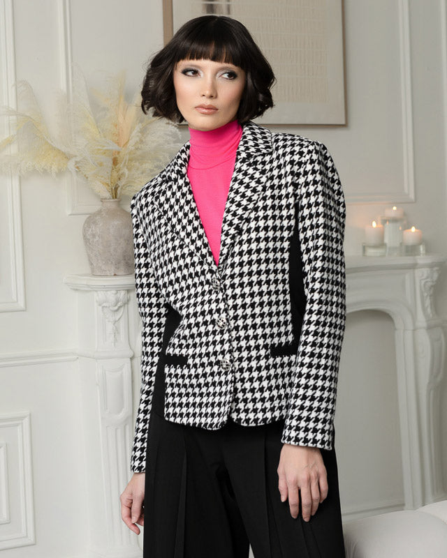 Elena Wang hounds tooth blazer