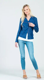 Clara Sunwoo #JK75 COLBALT BLUE liquid leather jacket
