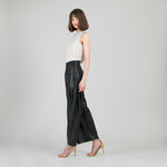 Liquid leather wide leg pants