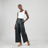 Liquid leather wide leg pants