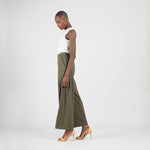 knit wide leg pants-olive