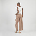 knit wide leg pants-taupe