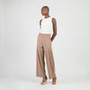 knit wide leg pants-taupe