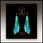 Aqua abstract earrings #2NQ