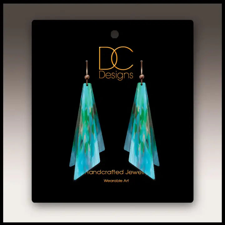 Aqua abstract earrings #2NQ