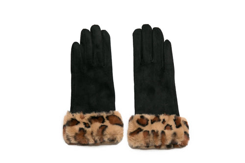 Sheila glove with leopard cuff