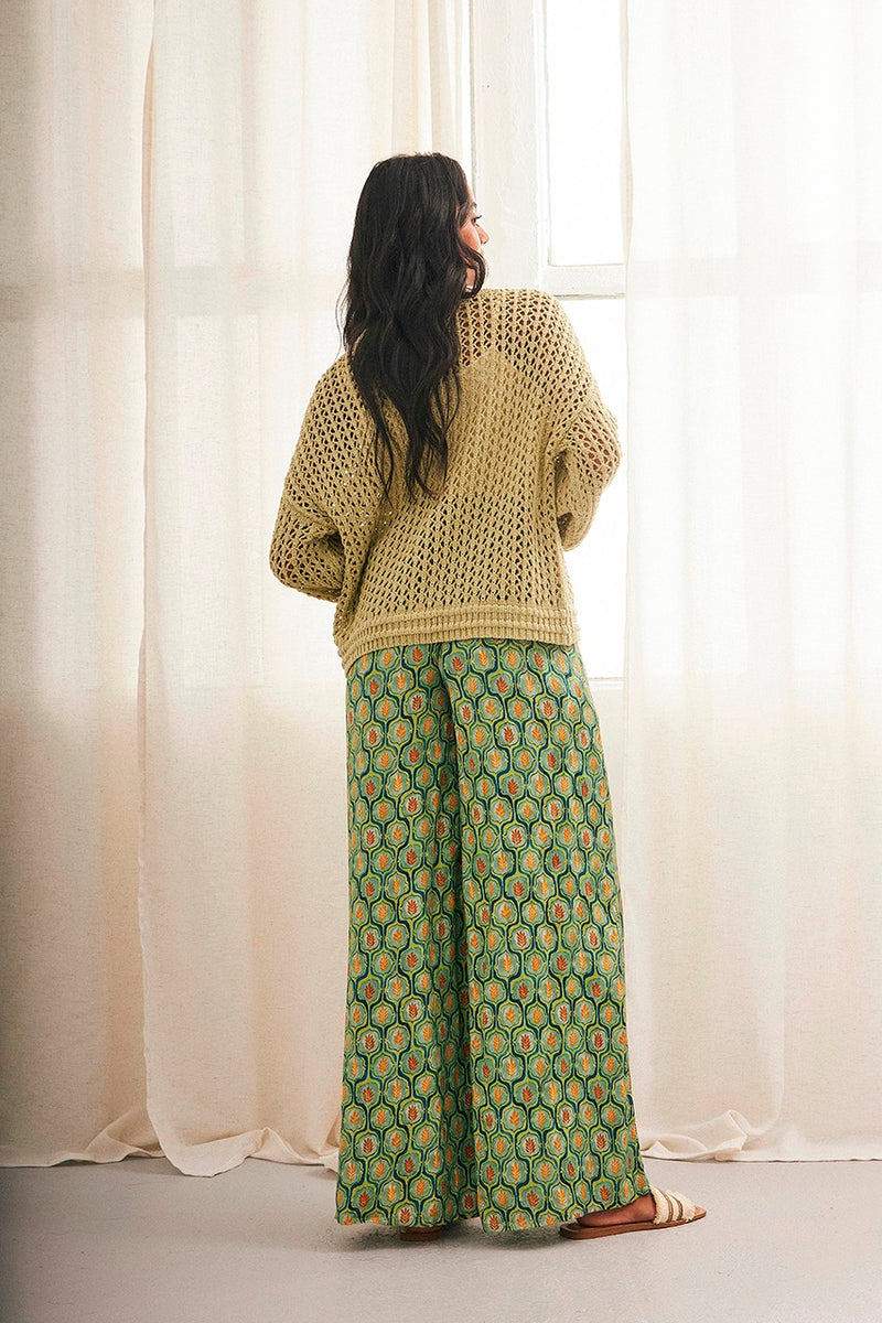 NKN Buttoned knit sweater -LIME