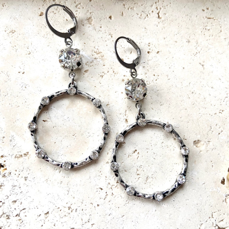 Crystal hoop earrings - E23065 clear