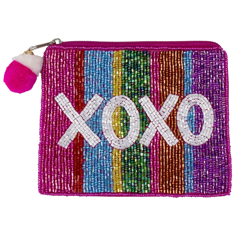 Beaded coin purse - XOXO