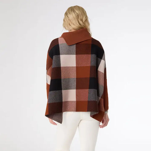 Colorblock poncho