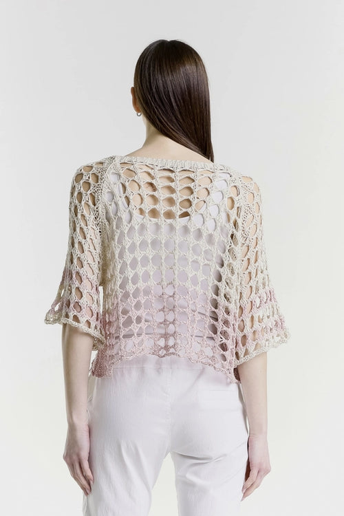 Crochet topper - Blush/Sand