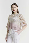 Crochet topper - Blush/Sand