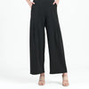 knit wide leg pants -black